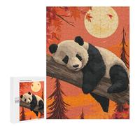 Puzzles pour Adultes 500 PCS Sleepy Panda Moonlit Night Puzzle pour Adolescents Assemblage De Motifs Interaction Parent-Enfant Jeu Au Design Attrayant 500 PCS