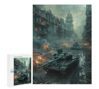 Puzzles pour Adultes 500 PCS Tanks Urban Warfare Puzzle pour Adultes - Jeux Relaxants - Difficulté : Difficile - Cadeaux pour Les Amis Et La Famille 500 PCS