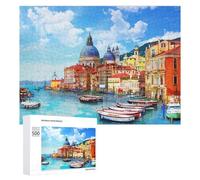 Puzzles pour Adultes 500 PCS Venice Grand Canal Panorama Puzzles pour Adultes Jeux De Société Cadeau d'anniversaire Cadeaux De Noël 500 PCS