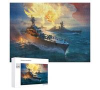 Puzzles pour Adultes 500 PCS Warship Battle Epic Sea Conflict -1 Puzzles pour Adolescents, Jeux De Réflexion, Décoration Murale, Cadeaux De Noël Et d'anniversaire 500 PCS