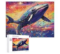 Puzzles pour Adultes 500 PCS Whale in Colorful Dreamscape Puzzles pour Adultes Jeux De Société Cadeau d'anniversaire Cadeaux De Noël 500 PCS