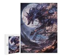 Puzzles pour adultes 500 pièces Black Kitsune Fox Puzzles pour Adultes Jeux de Relaxation Analyse et Logique Anniversaires uniques 500 pièces