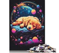 Puzzles pour Adultes 500 pièces Chiot Golden Retriever Puzzles en Bois pour Adultes Jeu éducatif Défi Jouet 500 pièces (52 x 38 cm)