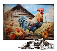 Puzzles pour Adultes 500 pièces Coq 38 x 52cm Puzzles pour Adultes Jeu éducatif Challenge 500 pièces Carte Puzzle pour Adulte Animaux De La Ferme