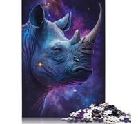 Puzzles pour Adultes 500 pièces Galaxy Rhinocéros Puzzles pour Adultes pour Jeux éducatifs Décoration d'intérieur 500 pièces (52 x 38 cm)