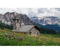 Puzzles pour Adultes 500 pièces Jeu éducatif Défi Jouet 500 pièces Puzzles pour Adultes Enfants, Paysage, Alpes, Église Seceda 52x38CM