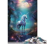 Puzzles pour Adultes 500 pièces Licorne dans Une forêt Fantastique Puzzle Puzzle pour Adultes Jeu Stimulant 500 pièces (52x38cm)