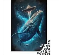 Puzzles pour Adultes 500 pièces, Peinture de Baleine Spatiale, Puzzles rectangulaires créatifs, Jeu de décompression 500 pièces (52 x 38 cm)