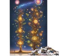 Puzzles pour Adultes 500 pièces Puzzle Deux Arbres surréalistes Puzzle pour Adultes Adolescents Puzzles en Bois Jeux de Famille Cadeaux d'anniversaire de Noël 500 pièces (52 x 38 cm)