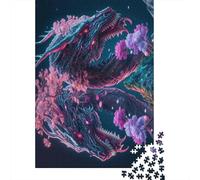 Puzzles pour Adultes 500 pièces Puzzle Dragons en Duel pour Adultes Puzzles en Carton Jeu de Puzzle Familial 500 pièces (52 x 38 cm)