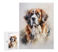 Puzzles pour Adultes 500 pièces Puzzles Saint Bernard Dog Jeu de puzzle avec puzzles UNE œuvre d'art Cadeaux d'anniversaire et uniques 500 pièces