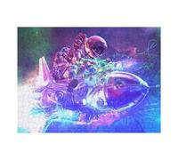 Puzzles pour Adultes 52x38cm/1000pcs Astronaut Riding Motorcycle in Space Puzzles pour Adolescents Jeux Familiaux Analyse Et Logique Jeu Stimulant Cadeaux 52x38cm/1000pcs
