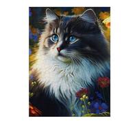 Puzzles pour Adultes 52x38cm/1000pcs Beautiful Cat Puzzles pour Adultes, Jeu De Réflexion, Décoration Murale, Défi Éducatif 52x38cm/1000pcs