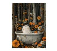 Puzzles pour Adultes 52x38cm/1000pcs Boho Ghost Bathtube Forest Puzzles pour Adultes : Jeu Pratique D'analyse Et De Logique, Activités Amusantes À Faire À La Maison, 52x38cm/1000pcs