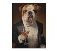 Puzzles pour Adultes 52x38cm/1000pcs Bull Dog Dressed in Tuxedo Puzzles pour Adolescents, Jouets Anti-Stress, Décoration Murale, pour Les Gamers 52x38cm/1000pcs