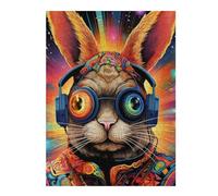 Puzzles pour Adultes 52x38cm/1000pcs Bunny Headphones Art Puzzles À Monter Soi-même - Cadeaux Souvenirs pour Vos Proches 52x38cm/1000pcs