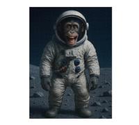 Puzzles pour Adultes 52x38cm/1000pcs Chimpanzee Astronaut on The Moon Puzzle pour Adultes, Jeux en Famille, Décoration Murale, Cadeaux pour Les Amis Et La Famille 52x38cm/1000pcs