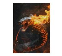 Puzzles pour Adultes 52x38cm/1000pcs Cobra Snake Fire Flames Puzzles pour Adolescents, Jouets, Décoration Murale, Loisirs À La Maison, Cadeaux De Noël Et d'anniversaire 52x38cm/1000pcs
