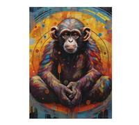 Puzzles pour Adultes 52x38cm/1000pcs Colorful Chimpanzee Portrait -4 Puzzles À Monter Soi-même - Cadeaux Souvenirs pour Vos Proches 52x38cm/1000pcs