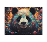 Puzzles pour Adultes 52x38cm/1000pcs Colorful Panda Floral Artwork Puzzles pour Adolescents, Jouets Anti-Stress, Décoration Murale, pour Les Gamers 52x38cm/1000pcs