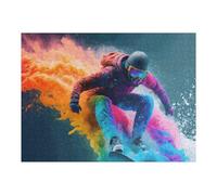 Puzzles pour Adultes 52x38cm/1000pcs Colorful Snowboarder in Action Puzzles pour Adolescents, Jouets Anti-Stress, Décoration Murale, pour Les Gamers 52x38cm/1000pcs
