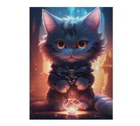 Puzzles pour Adultes 52x38cm/1000pcs Cute Black Grey Light Cat Puzzles pour Adultes - Jeu De Réflexion - Difficile - Stimulant - Idée Cadeau 52x38cm/1000pcs