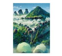 Puzzles pour Adultes 52x38cm/1000pcs Enchanted Forest Above The Clouds Puzzles À Monter Soi-même - Cadeaux Souvenirs pour Vos Proches 52x38cm/1000pcs