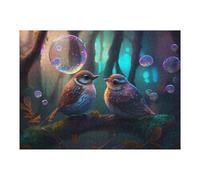 Puzzles pour Adultes 52x38cm/1000pcs Enchanted Forest Birds with Bubbles Puzzles pour Adultes - Jouets Anti-Stress - Décoration Parfaite - Un Défi À Relever 52x38cm/1000pcs