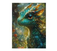 Puzzles pour Adultes 52x38cm/1000pcs Forest Green Baby Dragon Puzzles pour Adultes Jeux Relaxants Décoration Intérieure Cadeaux Uniques d'anniversaire Et De Noël 52x38cm/1000pcs