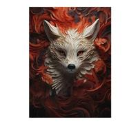 Puzzles pour Adultes 52x38cm/1000pcs Fox in Red Flowers Puzzles pour Adultes - Jeu De Réflexion - Difficile - Stimulant - Idée Cadeau 52x38cm/1000pcs