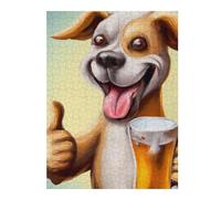 Puzzles pour Adultes 52x38cm/1000pcs Funny Dog with Beer Puzzles pour Adultes - Jeu Manuel - Idées De Détente - Cadeaux d'anniversaire Et Autres Cadeaux Uniques 52x38cm/1000pcs