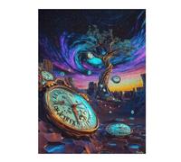 Puzzles pour Adultes 52x38cm/1000pcs Futuristic Time Dilation - Surreal Neon Dream Puzzles pour Adolescents Jeu Familial Décoration Parfaite Difficile À Compléter 52x38cm/1000pcs