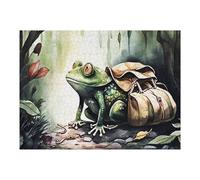 Puzzles pour Adultes 52x38cm/1000pcs Journey Begins Frog with Backpack Puzzle Anti-Stress, Jouet De Course De Vitesse Manuelle, Cadeau pour Les Amis Et La Famille 52x38cm/1000pcs