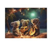 Puzzles pour Adultes 52x38cm/1000pcs Koalas Playing Guitars by The Beach Puzzles pour Adolescents, Jouets Anti-Stress, Décoration Murale, pour Les Gamers 52x38cm/1000pcs
