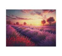 Puzzles pour Adultes 52x38cm/1000pcs Lavender Fields at Sunset -1 Puzzles pour Adultes - Jouets Anti-Stress - Décoration Parfaite - Un Défi À Relever 52x38cm/1000pcs