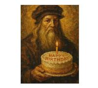 Puzzles pour Adultes 52x38cm/1000pcs Leonardo Da Vinci Birthday Puzzles pour Adolescents Jeux De Société pour Passer Le Temps À La Maison Cadeaux d'anniversaire Et De Noël Uniques 52x38cm/1000pcs