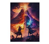 Puzzles pour Adultes 52x38cm/1000pcs Magical Duel at Volcano's Peak Puzzles pour Adultes, Jeu De Réflexion, Décoration Murale, Jeu Stimulant, Cadeaux 52x38cm/1000pcs