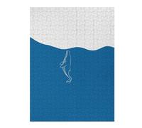 Puzzles pour Adultes 52x38cm/1000pcs Minimalist Whale in Blue Ocean Puzzles pour Adultes Jeu Manuel Découpe De Précision Activités Amusantes À La Maison, 52x38cm/1000pcs