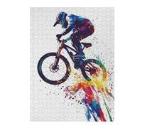 Puzzles pour Adultes 52x38cm/1000pcs Mountain Biker in Flight Puzzle pour Adultes : Un Jeu De Réflexion Stimulant, Une Œuvre d'art À Compléter 52x38cm/1000pcs