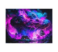 Puzzles pour Adultes 52x38cm/1000pcs Neon Dreamscape A Whimsical Night Scene Puzzle pour Adultes, Jeu De Réflexion, Découpe De Précision, pour Les Amateurs De Jeux 52x38cm/1000pcs