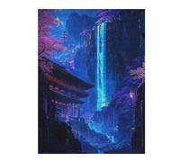 Puzzles pour Adultes 52x38cm/1000pcs Neon Sakura Waterfall Art Puzzles pour Adultes : des Jouets Anti-Stress, Amusants Et Divertissants pour des Activités Ludiques À La Maison 52x38cm/1000pcs