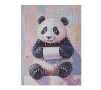 Puzzles pour Adultes 52x38cm/1000pcs Panda with Toilet Paper Puzzles pour Adultes - Jeux De Construction - Analyse Et Logique pour Les Amateurs De Jeux 52x38cm/1000pcs