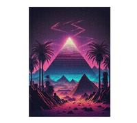 Puzzles pour Adultes 52x38cm/1000pcs Puzzles A Pyramid in The Neon Sand Puzzle pour Adultes, Jeu De Réflexion pour S'amuser en Famille, Difficile Et Stimulant 52x38cm/1000pcs