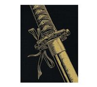 Puzzles pour Adultes 52x38cm/1000pcs Puzzles Detailed Katana Illustration on Black Background Puzzles pour Adultes Jeux Relaxants Cadeaux pour Femmes Cadeaux Anti-Stress 52x38cm/1000pcs