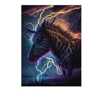 Puzzles pour Adultes 52x38cm/1000pcs Puzzles Electric Zebra Storm Artwork Puzzle Jeux Relaxants Niveau De Difficulté Défi Interaction Parent-Enfant 52x38cm/1000pcs