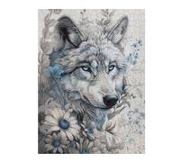 Puzzles pour Adultes 52x38cm/1000pcs Puzzles Ethereal Wolf Portrait Puzzles pour Adolescents Jeux De Société Découpe De Précision Cadeaux d'anniversaire Et Cadeaux Uniques 52x38cm/1000pcs
