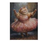 Puzzles pour Adultes 52x38cm/1000pcs Puzzles Fat Cat Funny Dancing Puzzle pour Adultes, Jeu De Réflexion pour S'amuser en Famille, Difficile Et Stimulant 52x38cm/1000pcs