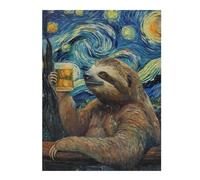Puzzles pour Adultes 52x38cm/1000pcs Puzzles Funny Sloth Drinking Beer Puzzles pour Adolescents Jeux De Société Découpe De Précision Cadeaux d'anniversaire Et Cadeaux Uniques 52x38cm/1000pcs