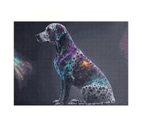Puzzles pour Adultes 52x38cm/1000pcs Puzzles Galactic Dalmatian Cosmic Canine Art Casse-tête pour Adultes Jeu De Réflexion Décoration Murale Cadeaux De Noël Et d'anniversaire 52x38cm/1000pcs