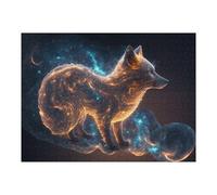 Puzzles pour Adultes 52x38cm/1000pcs Puzzles Galactic Fox Cosmic Artwork Casse-tête pour Adultes Jeu De Réflexion Décoration Murale Cadeaux De Noël Et d'anniversaire 52x38cm/1000pcs